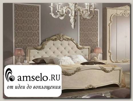 Кровать 1600 luxe "Агата" (МДФ) (Бежевый) MrEl