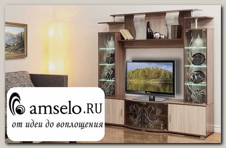 Гостиная 1,84 "Veneto" ( Ясень шимо темный/Ясень шимо светлый/Стекло с рис.)