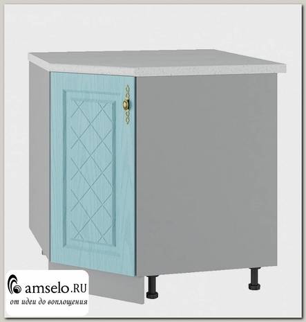 Тумба угловая 850х850 "Лорен" (МДФ) (Зелено-Голубой)