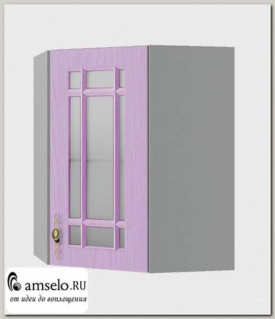 Шкаф угловой 550х550 "Лорен" (МДФ) (Фиалка/Стекло)