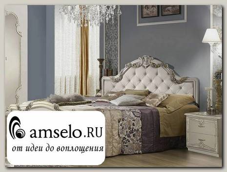 Кровать 1800 luxe "Агата" (МДФ) (Белый) MrEl