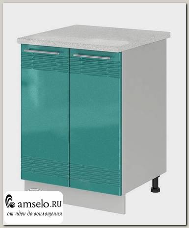 Тумба 600 decor "Бруско" (МДФ) (Бирюза металлик) /ИЦMkk/ШН600