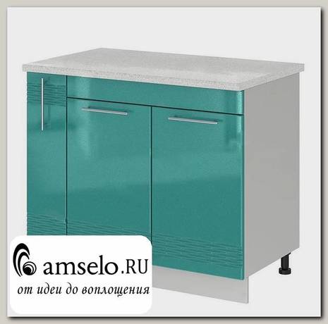 Тумба 1000 доп.стол decor "Бруско" (МДФ) (Бирюза металлик) /ИЦMkk/ШНБС1000