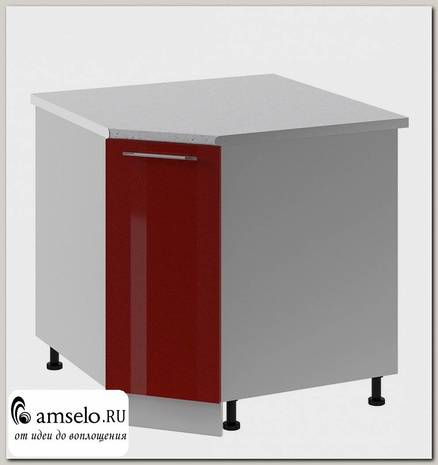Тумба угловая 850х850 "Бруско" (МДФ) (Гранат металлик)