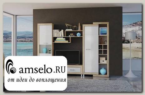 Гостиная 2,6 light "Como" (МДФ) (Дуб Сонома/Белый глянец/Стекло)