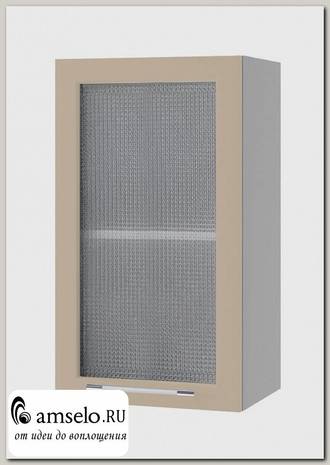 Шкаф 400 decorazione "Лакрима" (МДФ глянец) (Капучино/Стекло)