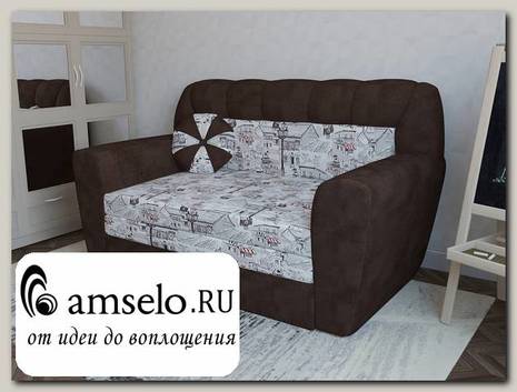 Диван выкатной Марио (Жаккард Медиум Мезонз (Bonlife)/Велюр chocolate Toronto 4)