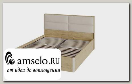 Кровать 1600 с подъёмн.мех-м soft "Almond" (Бунратти/Микровелюр Бежевый)