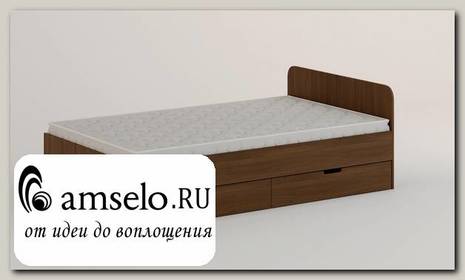 Кровать с ящиками 1200 "Рики"(Орех)