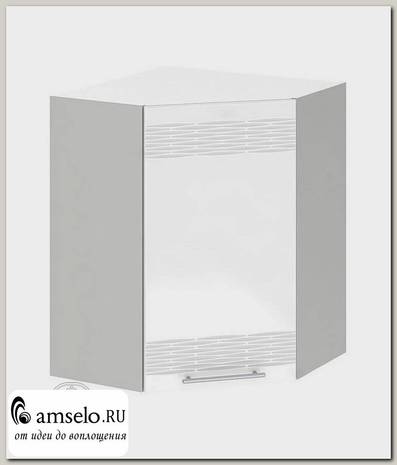 Шкаф угловой 600х600 decor "Бруско" (МДФ) (Белый глянец) /ИЦMkk/ШВУ600x600