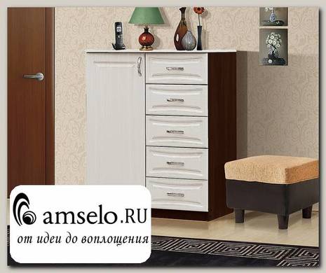 Комод alto porta "Наоми" (МДФ глянец) (Венге/Белый глянец)