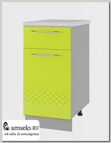 Тумба 400 (1 ящ.) decorazione "Лакрима" (МДФ глянец) (Лайм)