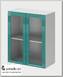 Шкаф 600 decor "Бруско" (МДФ) (Бирюза металлик/Стекло) /ИЦMkk/ШВС6000