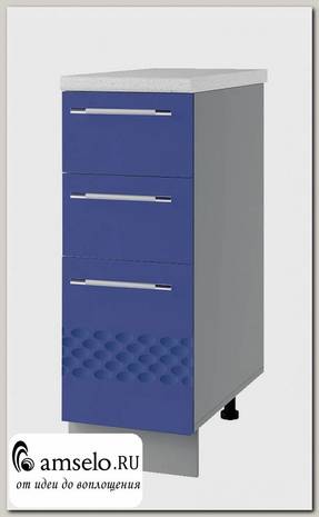 Тумба 300 (3 ящ.) decorazione "Лакрима" (МДФ глянец) (Балтик)