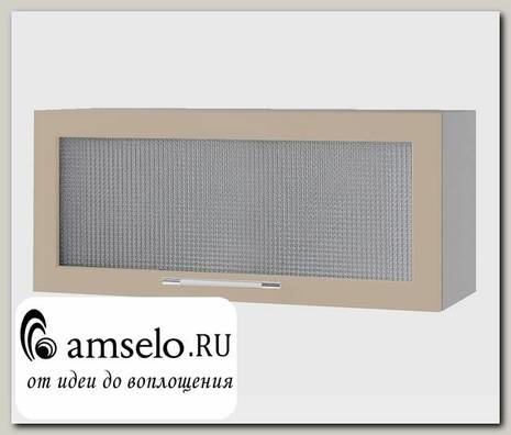 Шкаф 800 верхнее откр. decorazione "Лакрима" (МДФ глянец) (Капучино/Стекло)