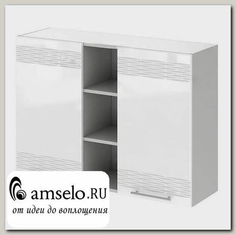 Шкаф 1000 комб.decor "Бруско" (МДФ) (Белый глянец) /ИЦMkk/ШВК1000