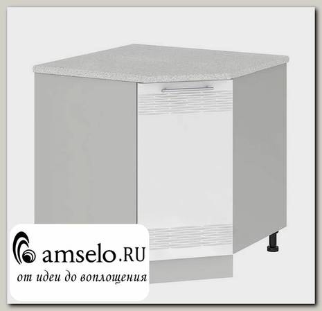 Тумба угловая 850х850 decor "Бруско" (МДФ) (Белый глянец) /ИЦMkk/ ШНУ850x850
