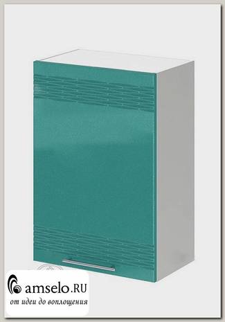 Шкаф 500 decor "Бруско" (МДФ) (Бирюза металлик) /ИЦMkk/ШВ500