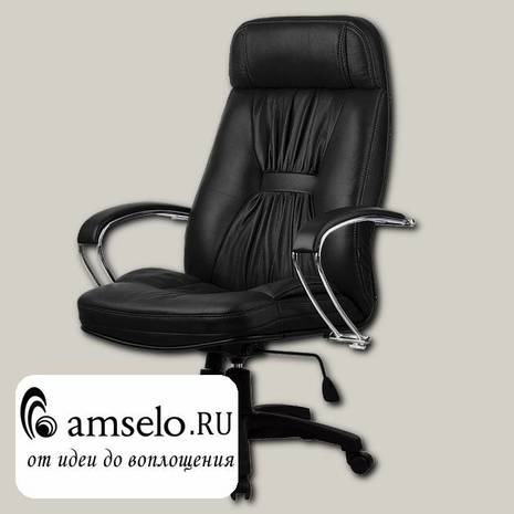 Кресло "Рэймонд" (Кожа NewLeather Черная/Пластик Черный)