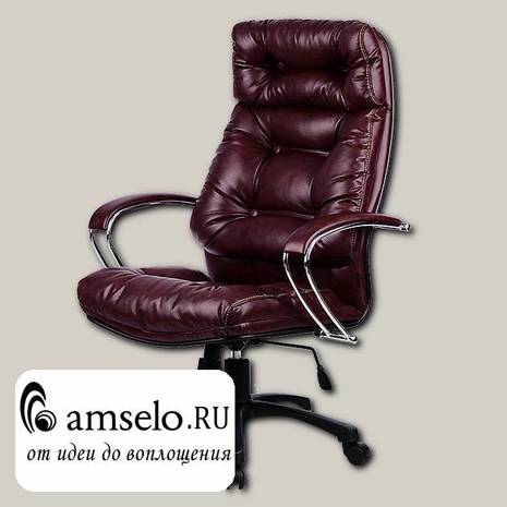 Кресло "Джереми" (Кожа NewLeather Бордовая/Пластик Черный)