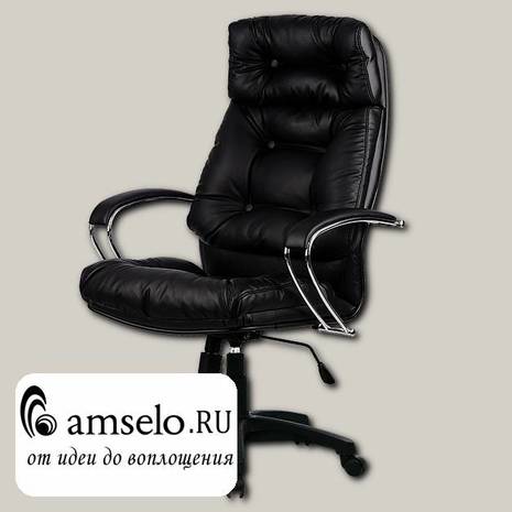 Кресло "Джереми" (Кожа NewLeather Черная/Пластик Черный)