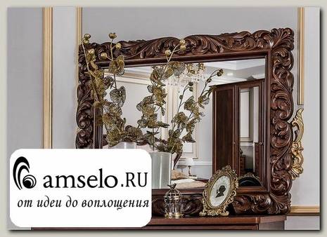 Зеркало decore "Таис" (МДФ) (Орех караваджо/Патина/Лак) UgAf