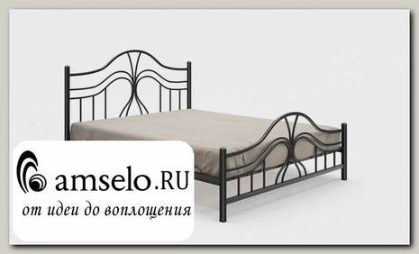 Кровать 1600 с ортопед. осн. twist "Ларго"(Металл Черная шагрень)-MS/Тв