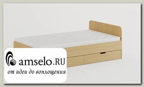 Кровать с ящиками 1200 "Рики"(Бел. дуб)